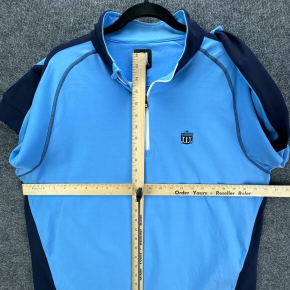 FJ Footjoy Jacket Mens Large Blue 1/4 Zip Pullover Golf Knit Stretch Long Sleeve - Picture 10 of 15
